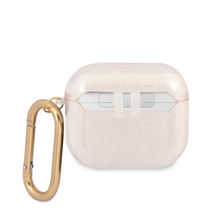 Bild 2, Guess Guess AirPods 3 Skal 4G TPU Glitter Karbinhake Guld