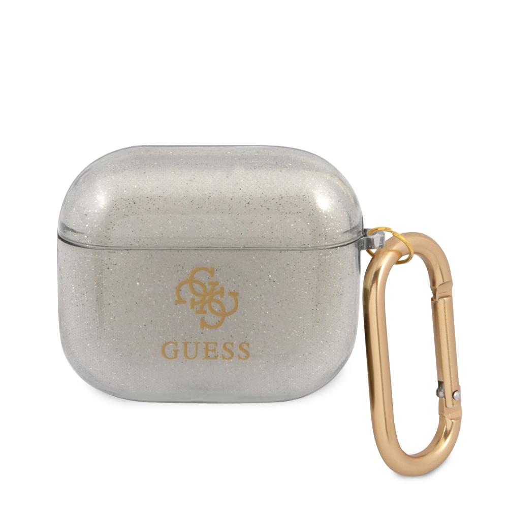 Guess Guess AirPods 3 Skal 4G TPU Glitter Karbinhake Svart