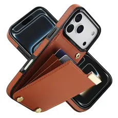  iPhone 18 Pro / 17 Pro Skal Med Kortfack Brun