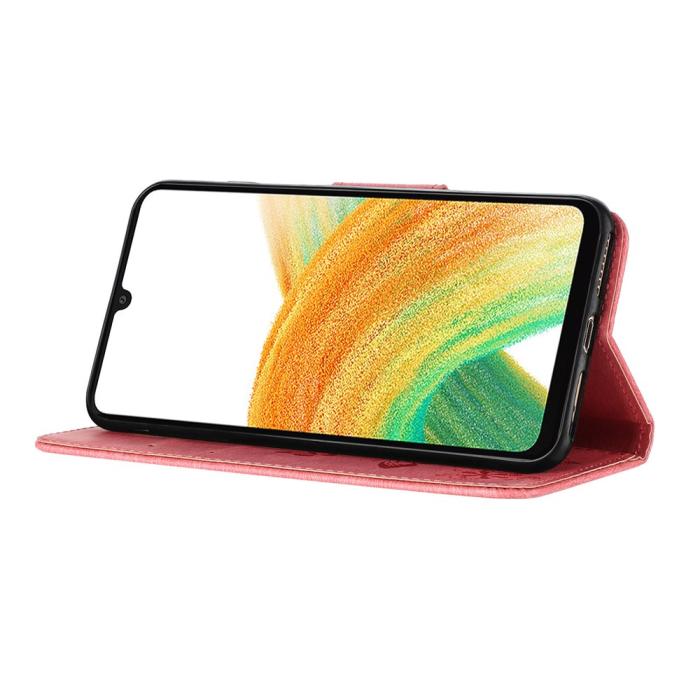 Bild 3,  Samsung Galaxy A27 5G Fodral Läder Fjärilar Rosa