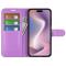  iPhone 16 Plus Fodral Litchi Läder Lila