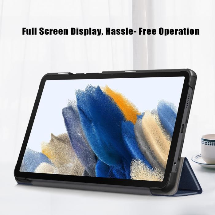 Bild 4,  Samsung Galaxy Tab A9 Fodral Tri-Fold PU Läder Blå