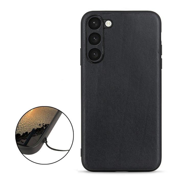 Bild 2,  Samsung Galaxy S23 Plus Skal Läderbelagt Svart