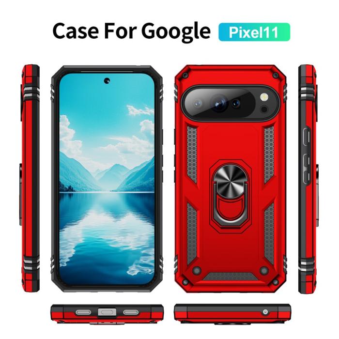 Bild 2,  Google Pixel 11 / 11 Pro Skal Hybrid Kickstand Röd