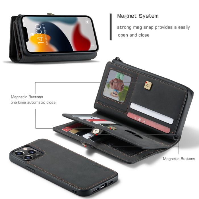 Bild 6, CASEME CASEME iPhone 13 Pro Max Fodral/Skal Magnet 2in1 Multifunktionell Svart