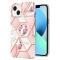  iPhone 14 Skal Marmor TPU Rosa Blomma