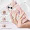  iPhone 14 Skal Marmor TPU Rosa Blomma