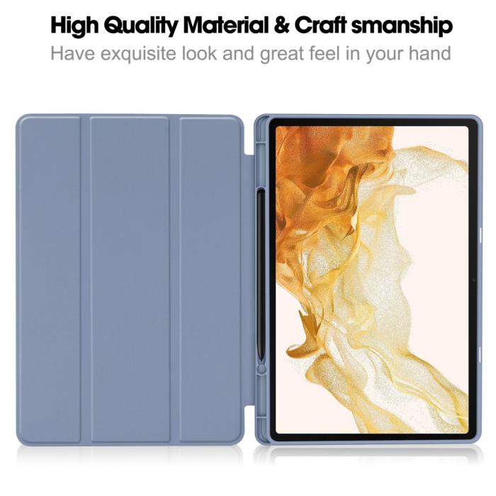 Bild 5,  Samsung Galaxy Tab S9 Plus Fodral Tri-Fold Pennhållare Lila