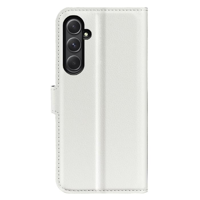 Bild 6,  Samsung Galaxy A55 5G Fodral Litchi Läder Vit