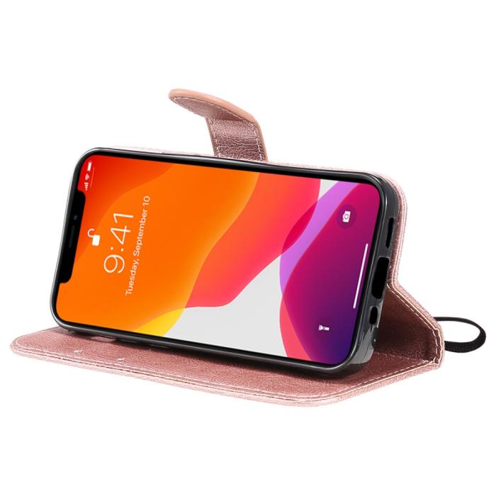Bild 6,  iPhone 13 Mini - Solid Läder Fodral - Roséguld