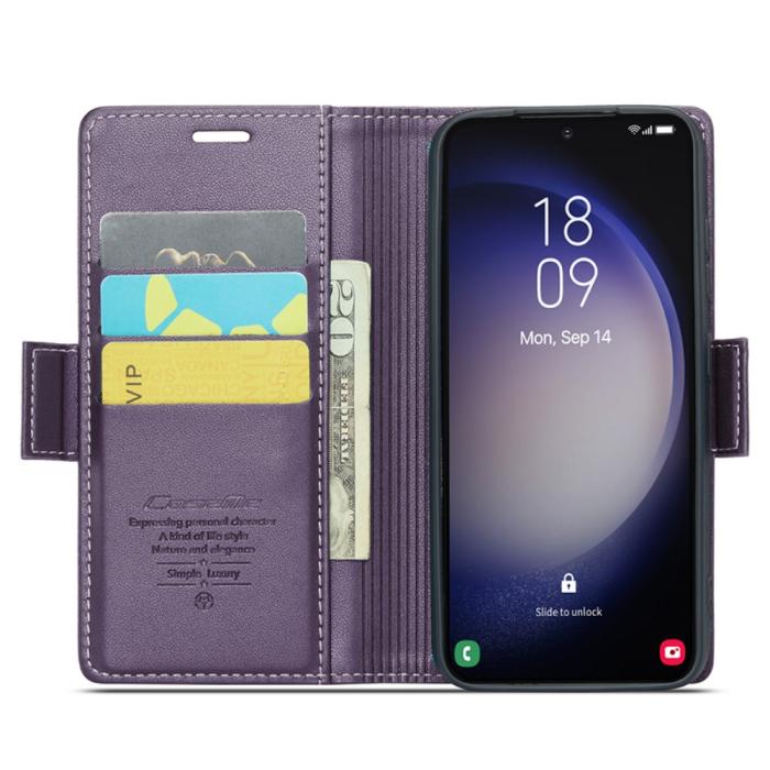 Bild 2, CASEME CASEME Galaxy S24 Fodral RFID Slim Läder Lila
