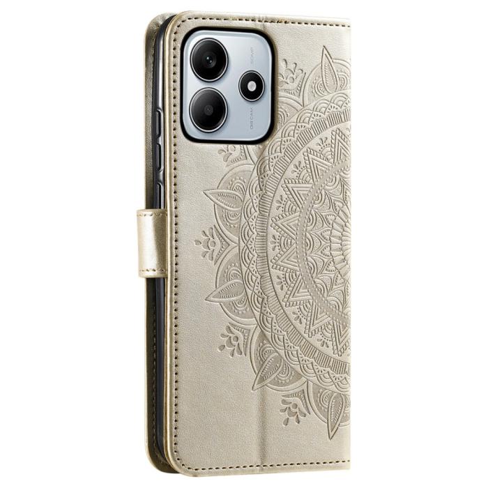 Bild 6,  Xiaomi Redmi Note 14 5G Fodral Mandala Läder Guld