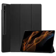  Samsung Galaxy Tab S9 Ultra Fodral Tri-Fold L&auml;der Svart