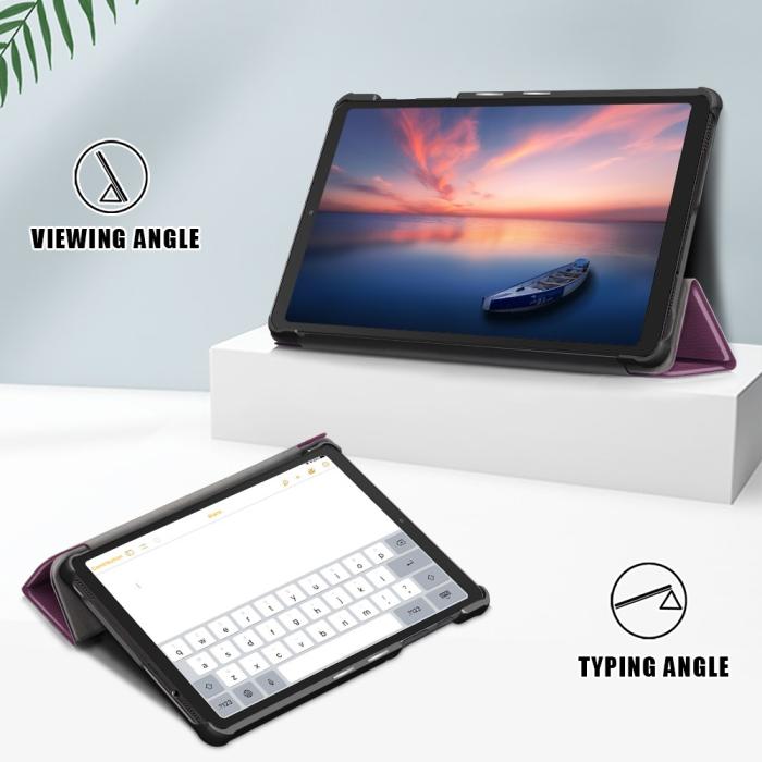 Bild 4,  Samsung Galaxy Tab A7 Lite 8.7 - Tri-Fold Läder Fodral - Lila