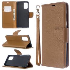  Samsung Galaxy S20 Plus - Litchi Pl&aring;nboksfodral - Brun