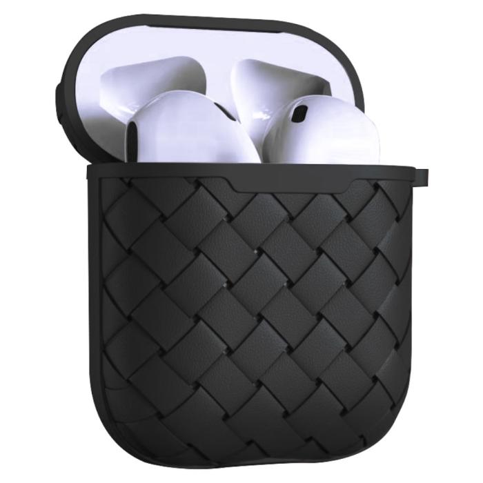Bild 3, NXE AirPods Skyddsfodral Med Motiv - NXE Väv Textur Skal - Svart
