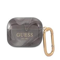 Guess Guess AirPods 3 Marble Collection Med Karbinhake Svart