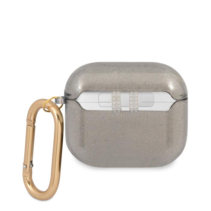 Bild 2, Guess Guess AirPods 3 Skal 4G TPU Glitter Karbinhake Svart