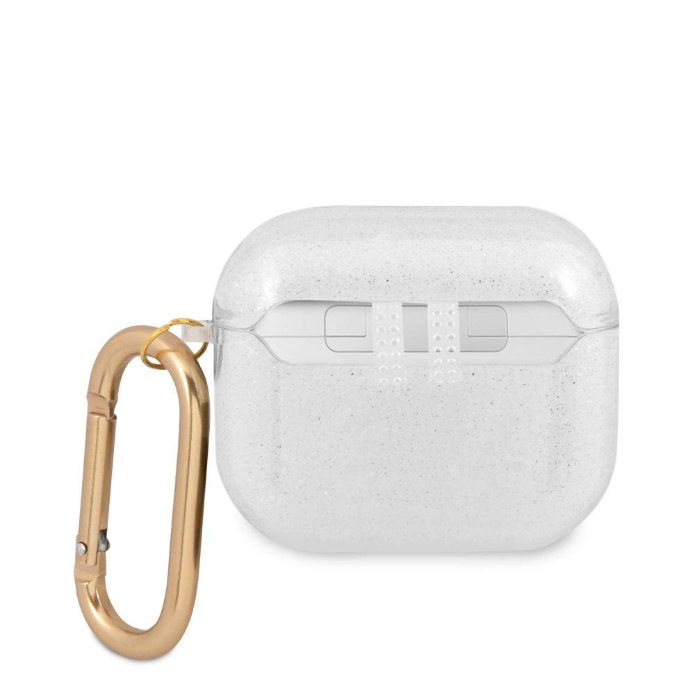 Guess Guess AirPods 3 Skal 4G TPU Glitter Karbinhake Transparent