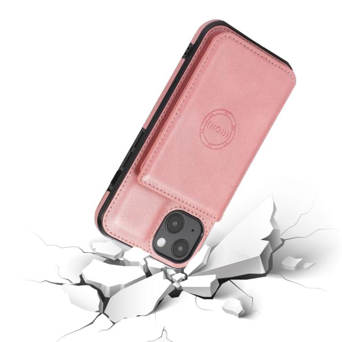 Bild 6,  iPhone 14 Plus Skal Med Kortfack Och Magnet Roséguld