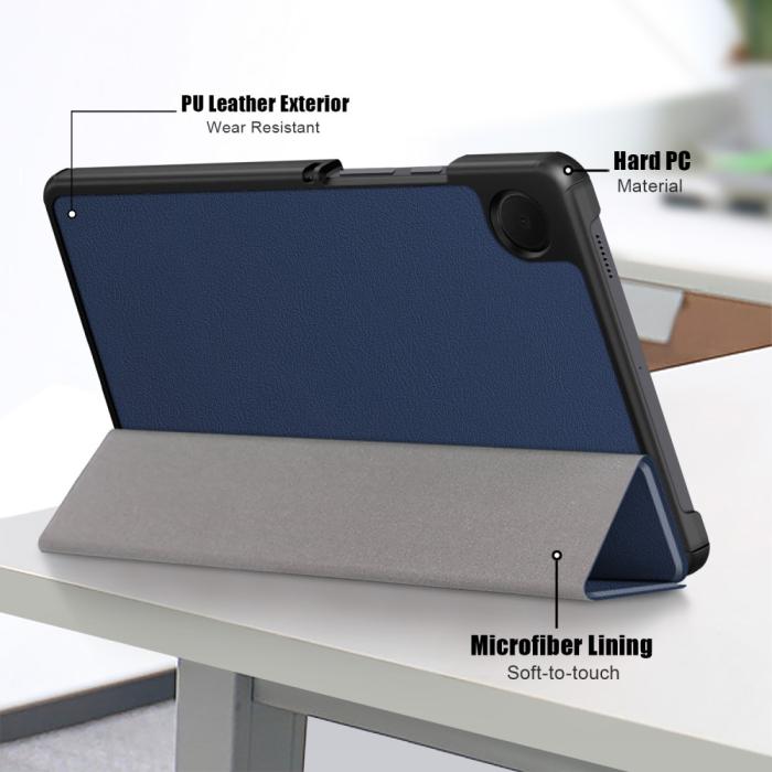 Bild 5,  Samsung Galaxy Tab A9 Fodral Tri-Fold PU Läder Blå