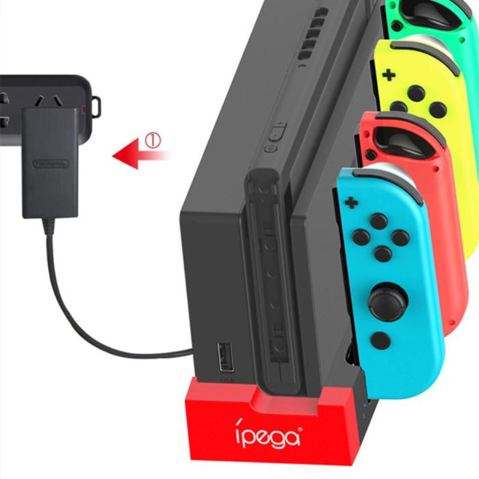 Bild 5, iPega iPega Nintendo Switch LED Laddstation För Ställ och 4x Joy-Con