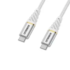 OtterBox OtterBox Premium 1m PD USB-C - USB-C Kabel Nylonfl&auml;tad Vit