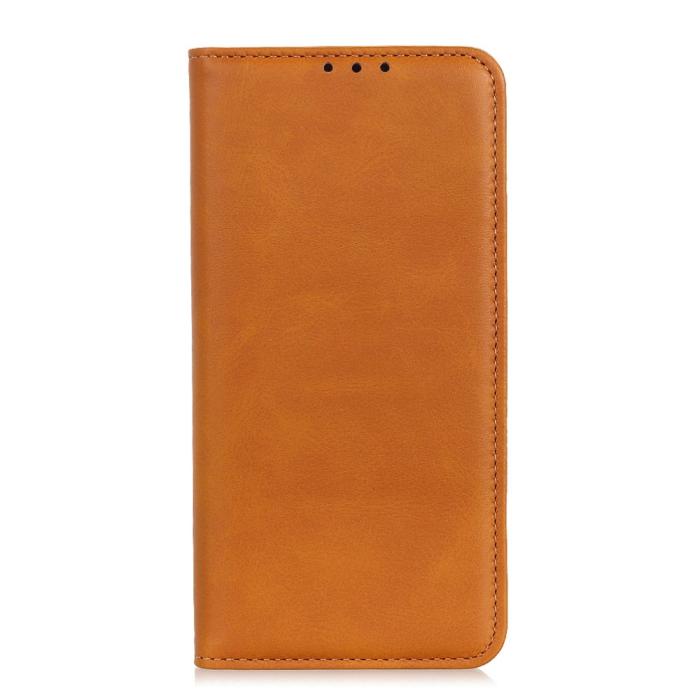 Bild 2,  Motorola Moto G200 Fodral Flip Läder Brun