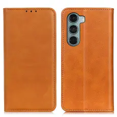  Motorola Moto G200 Fodral Flip L&auml;der Brun
