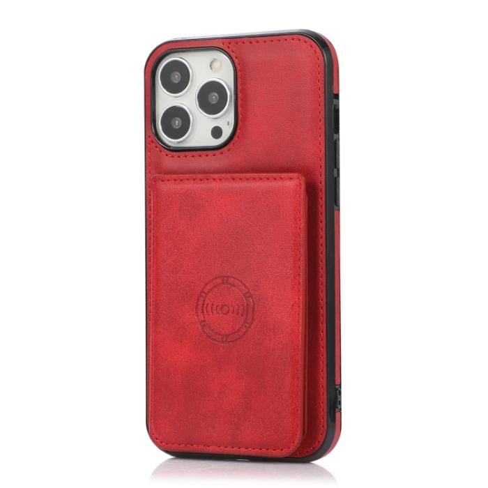 Bild 2,  iPhone 14 Pro Skal Med Kortfack Och Magnet Röd