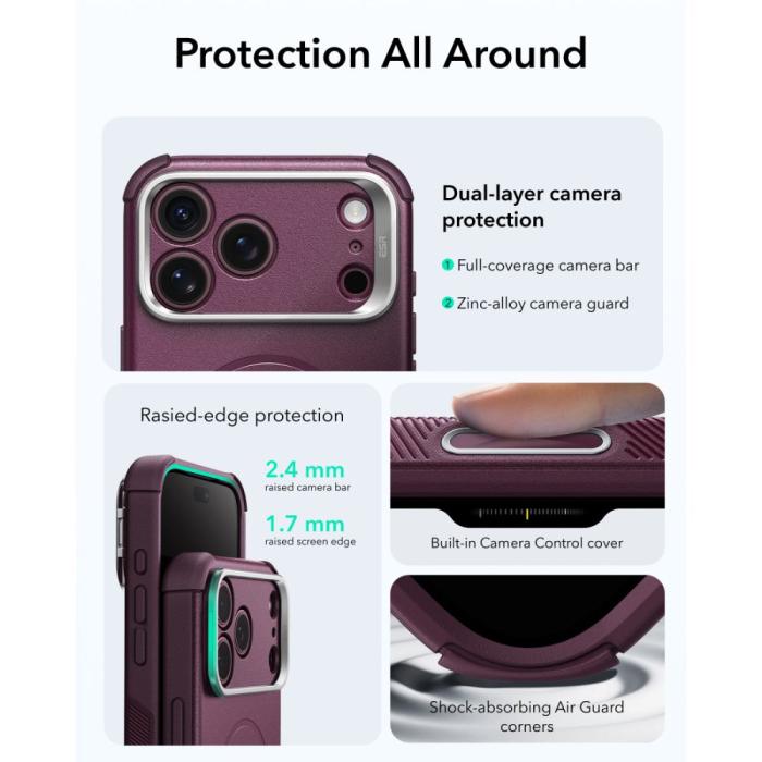 Bild 5, ESR ESR iPhone 18 Pro / 17 Pro Skal MagSafe Cyber Tough Kickstand