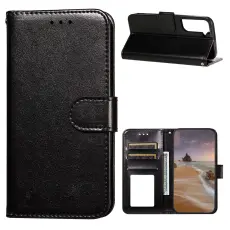 Samsung Galaxy S21 Plus - Solid L&auml;der Fodral - Svart