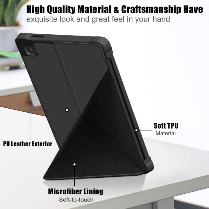 Bild 4,  Samsung Galaxy Tab A7 Lite 8.7 - Origami Case Stand Fodral - Svart