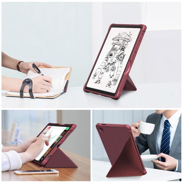 Bild 3,  Samsung Galaxy Tab A7 Lite 8.7 - Origami Case Stand Fodral - Vinröd