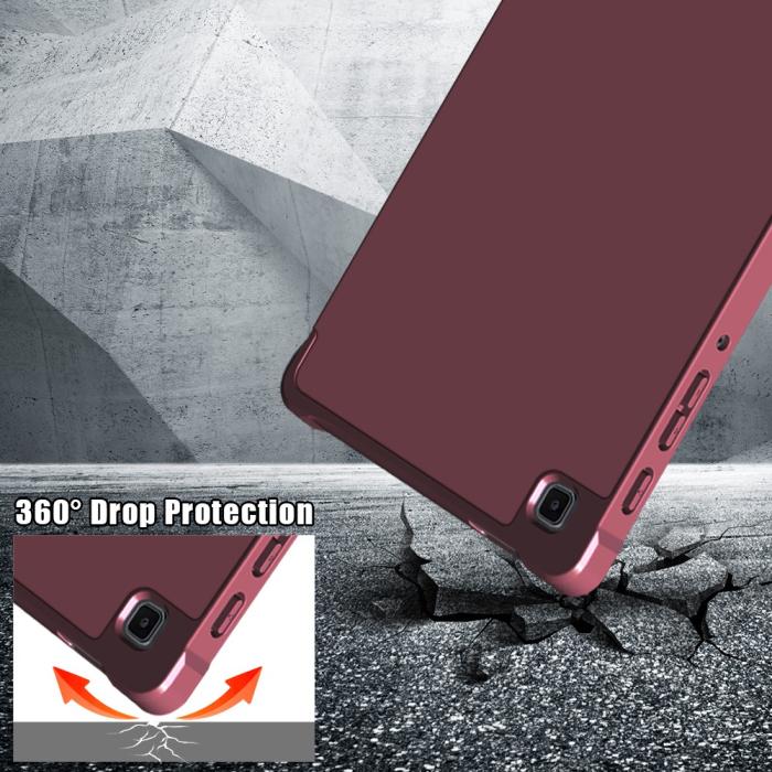 Bild 5,  Samsung Galaxy Tab A7 Lite 8.7 - Origami Case Stand Fodral - Vinröd