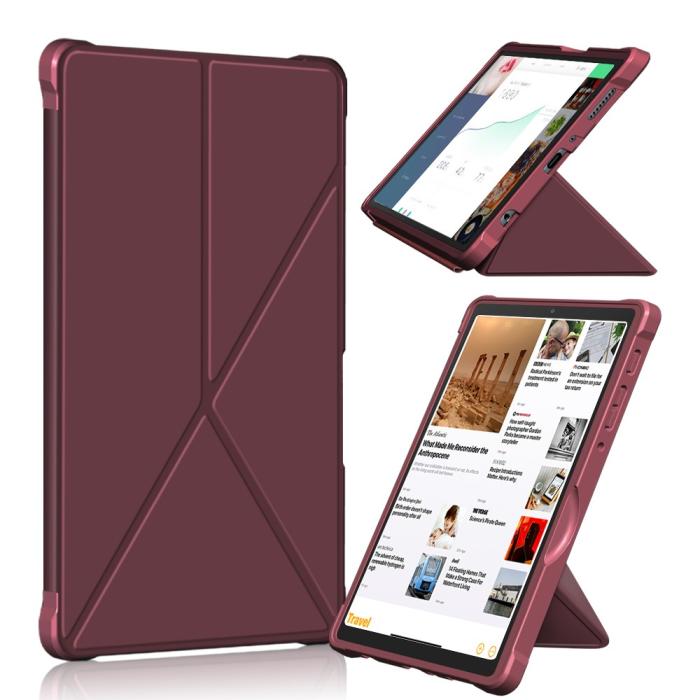 Bild 6,  Samsung Galaxy Tab A7 Lite 8.7 - Origami Case Stand Fodral - Vinröd
