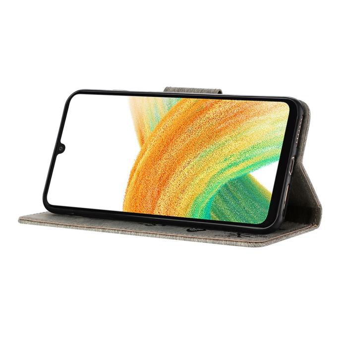Bild 3,  Samsung Galaxy A27 5G Fodral Läder Fjärilar Grå