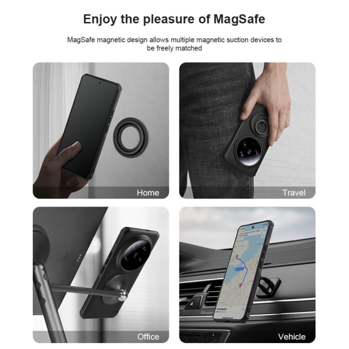 Bild 6, NILLKIN NILLKIN Xiaomi 14 Ultra Skal MagSafe Frosted Shield Pro Svart