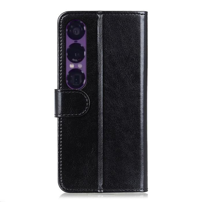 Bild 6,  Sony Xperia 1 VII Fodral Crazy Horse Läder Svart