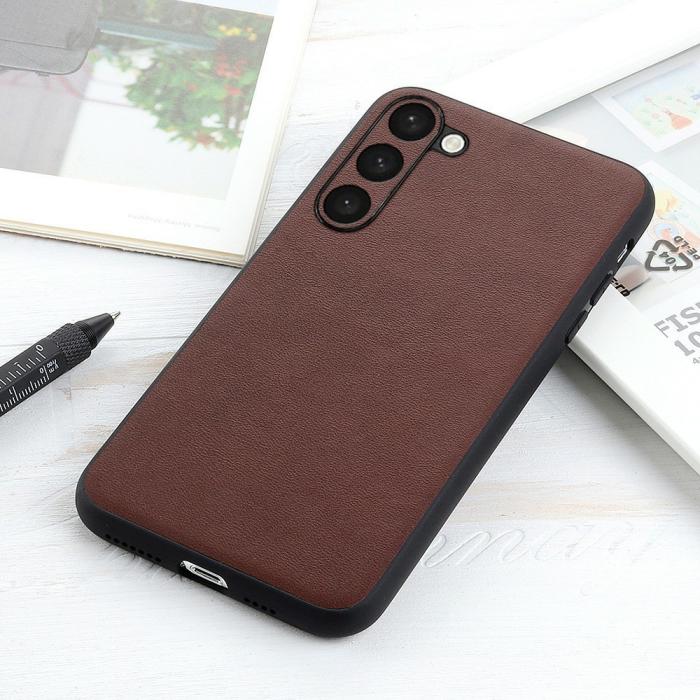 Bild 3,  Samsung Galaxy S23 Plus Skal Läderbelagt Brun
