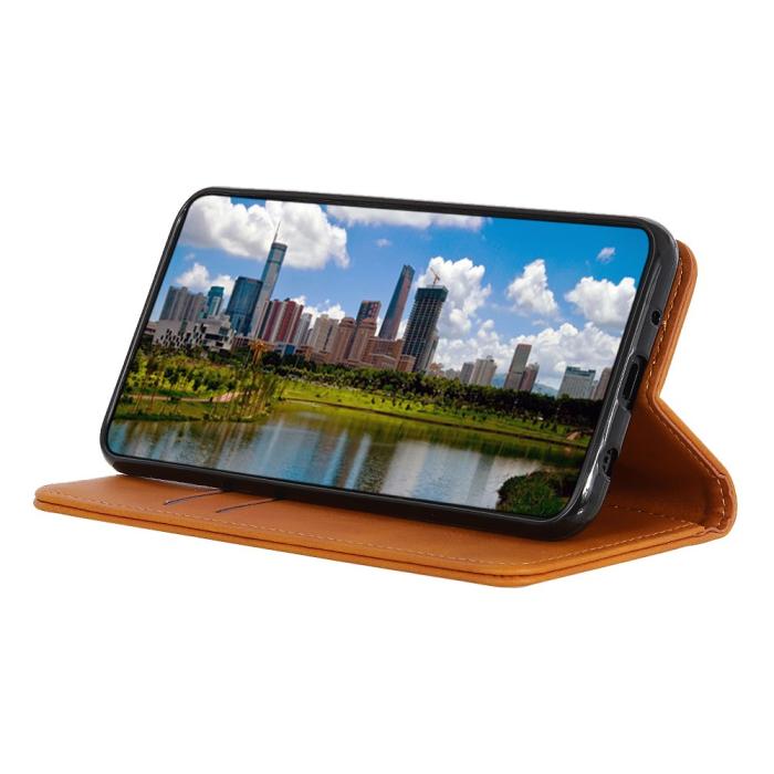 Bild 5,  Motorola Moto G200 Fodral Flip Läder Brun