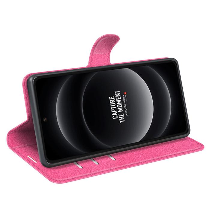 Bild 3,  Xiaomi 14 Ultra Fodral Litchi Läder Rosa