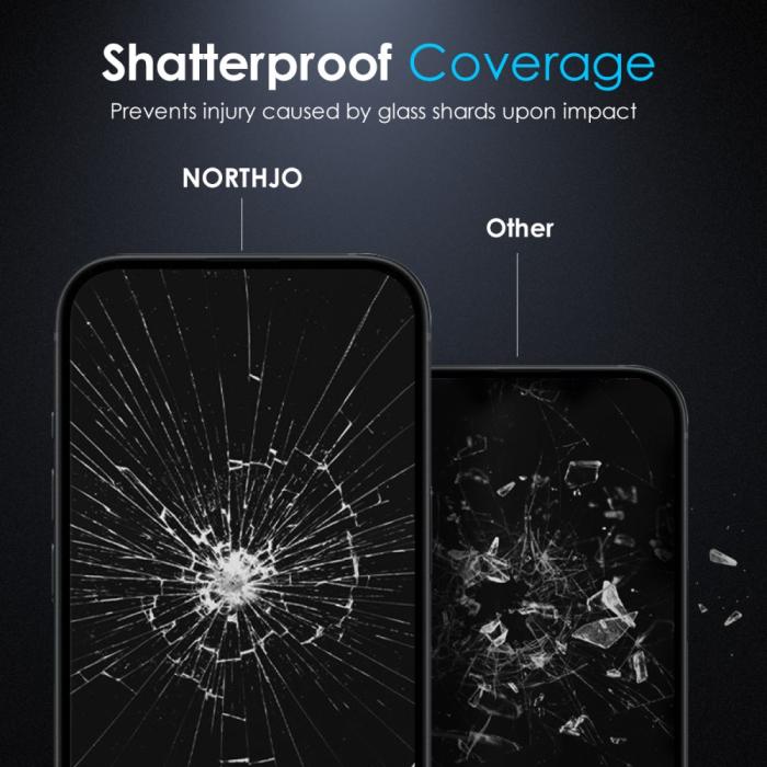 Bild 5, NORTHJO NORTHJO iPhone 16 Pro Max Skärmskydd Härdat Glas Privacy