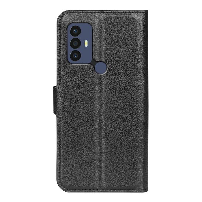 Bild 3,  TCL 305 (2022) Fodral Litchi Läder Svart