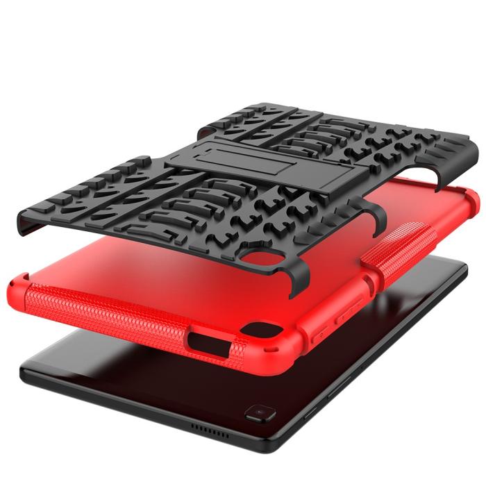 Bild 6,  Samsung Galaxy Tab A7 Lite 8.7 - Rugged Kickstand Armor Skal - Röd