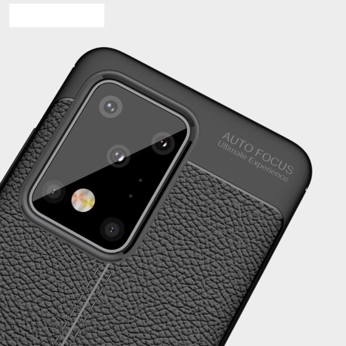 Bild 2,  Samsung Galaxy S20 Ultra - Litchi Skal - Svart