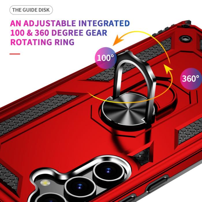 Bild 3,  Samsung Galaxy S24 Plus Skal Ring Armor Hybrid Röd