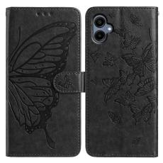  Samsung Galaxy A07 Fodral Med Fj&auml;ril Tryck Svart