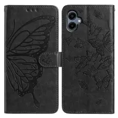  Samsung Galaxy A07 Fodral Med Fj&auml;ril Tryck Svart