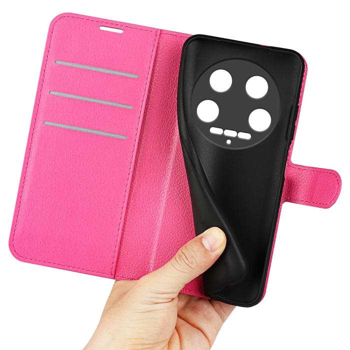 Bild 4,  Xiaomi 14 Ultra Fodral Litchi Läder Rosa